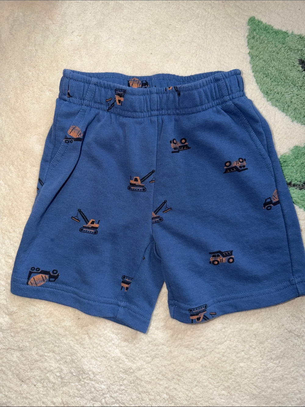 Pekkle Boys Blue Construction Print Pull-On Shorts